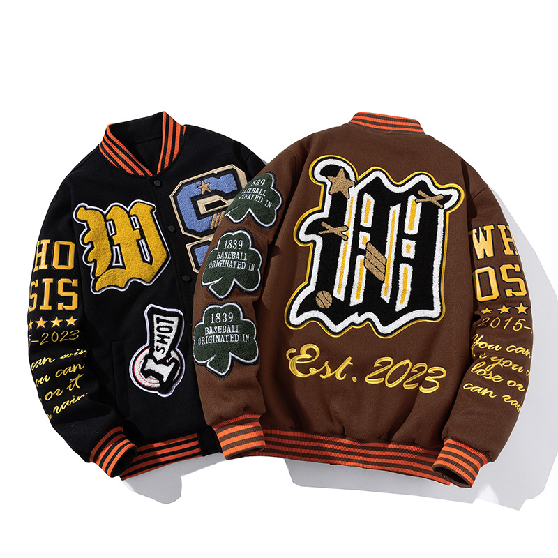 Hip Hop Embroidered Jacket Cotton Baseball Jacket