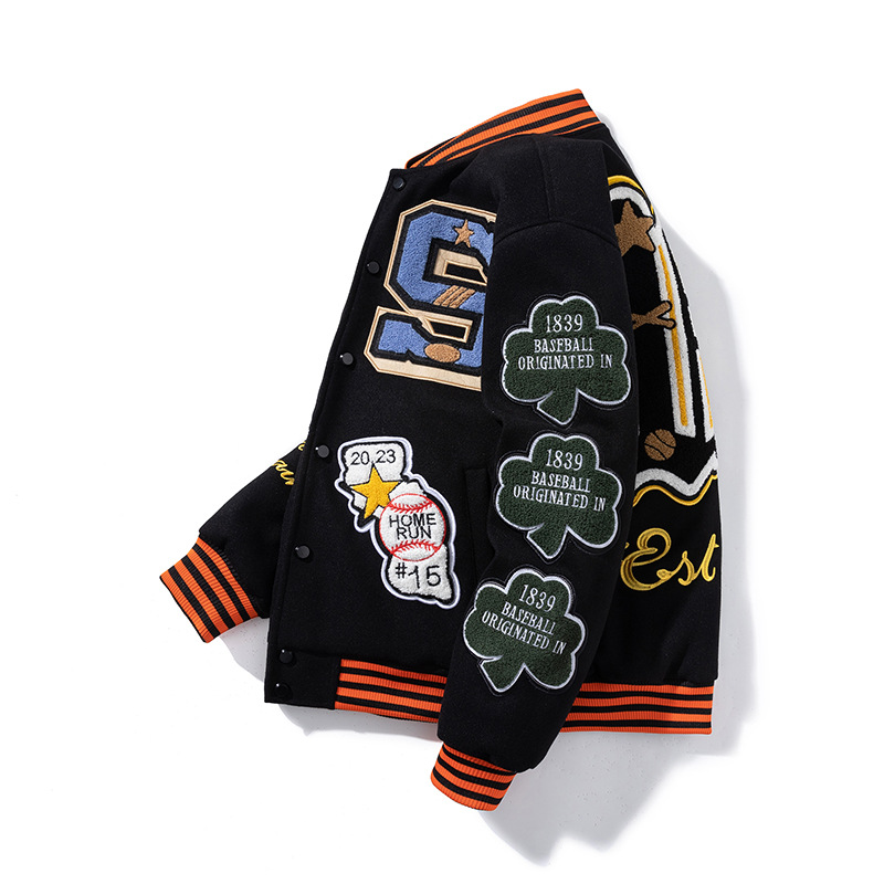 Hip Hop Embroidered Jacket Cotton Baseball Jacket