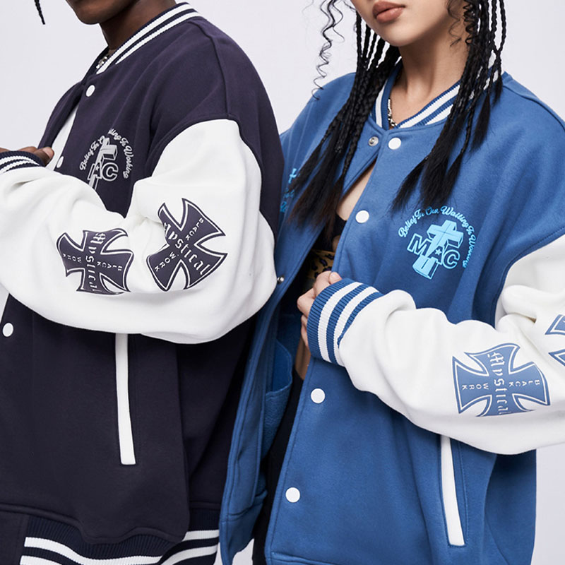 Hip Hop Printed Baseball Jacket