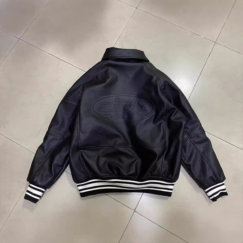 Vintage PU Leather Thickened Baseball Jacket