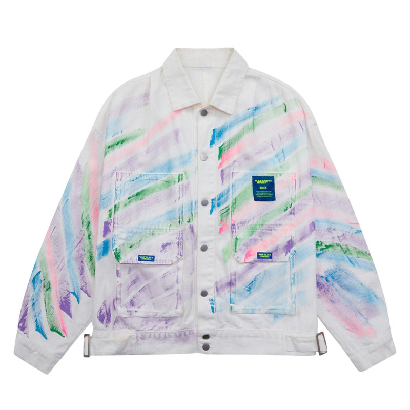 Hip-hop Hand-painted Graffiti Denim Jacket