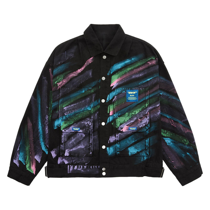 Hip-hop Hand-painted Graffiti Denim Jacket