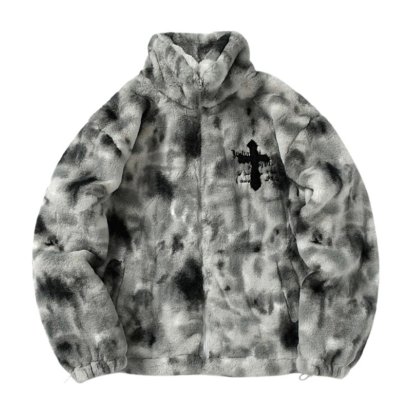 Plush Cross Embroidered Lambswool Jacket