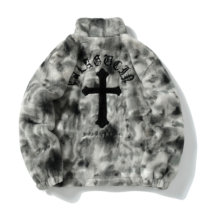 Plush Cross Embroidered Lambswool Jacket