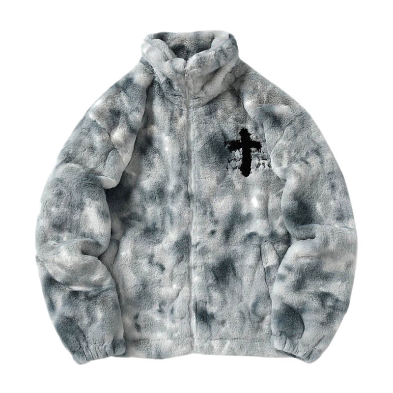 Plush Cross Embroidered Lambswool Jacket