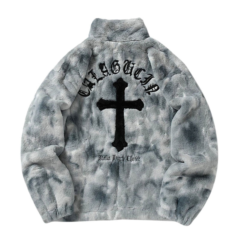 Plush Cross Embroidered Lambswool Jacket