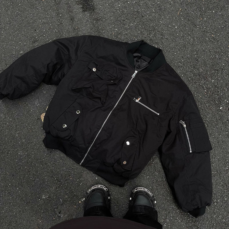 Vintage Bomber Padded Baseball Jacket