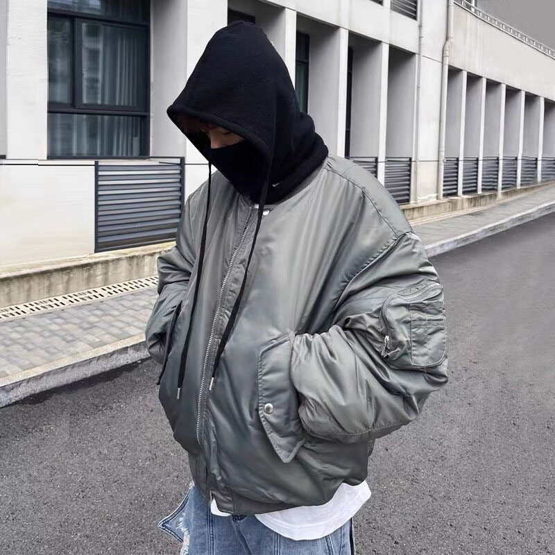 Hip Hop Thickened Zipper Design Cotton Jacket