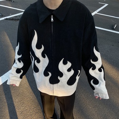 Flame Patchwork Corduroy Jacket