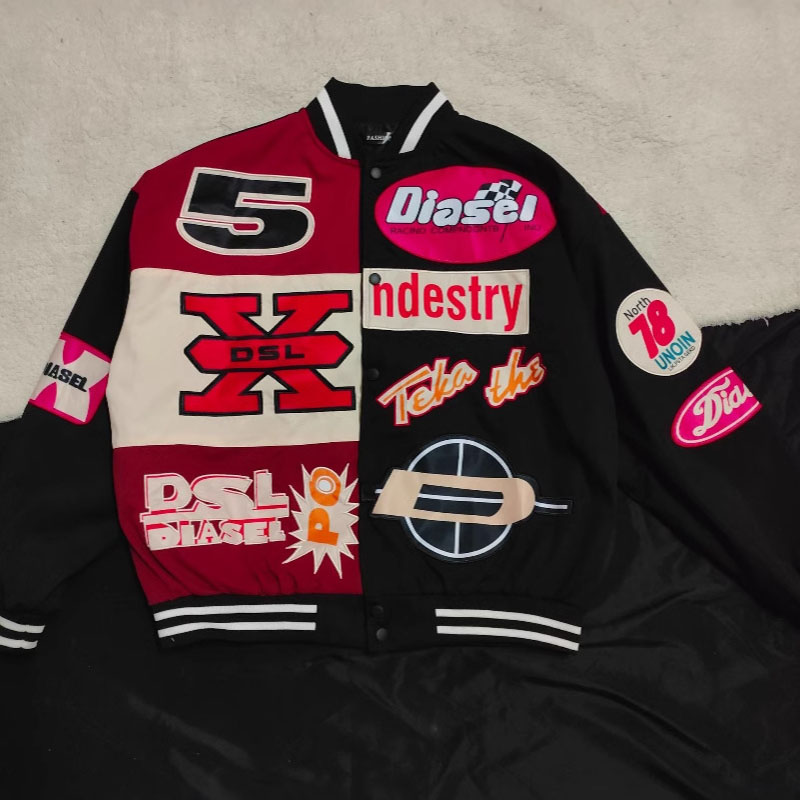 American Hip Hop Embroidered Baseball Jacket