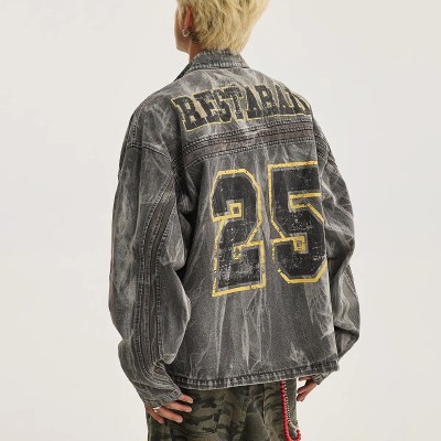 Old Graffiti Print Denim Jacket