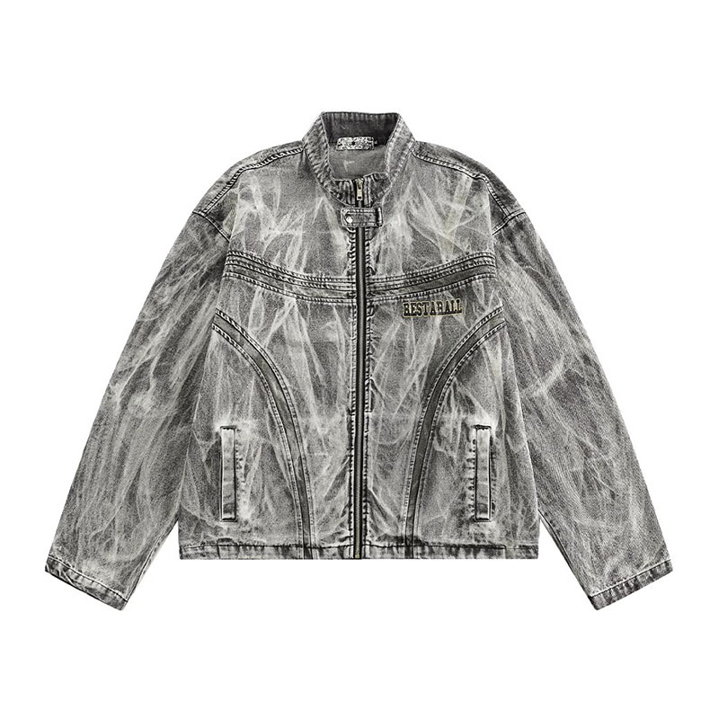 Old Graffiti Print Denim Jacket