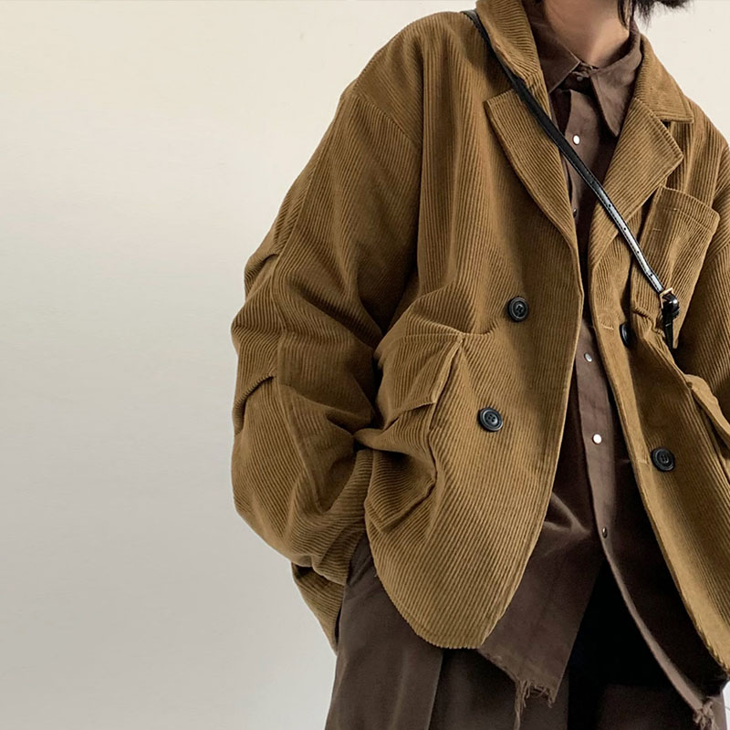 Ameikaki Vintage Corduroy Blazer Jacket