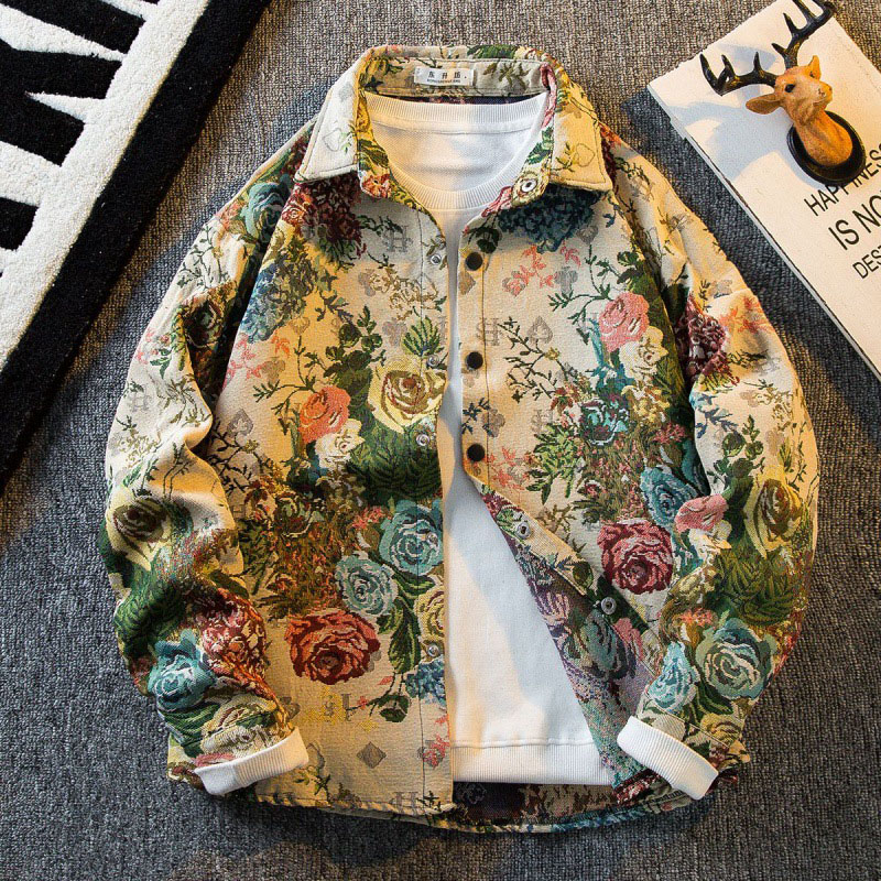 Vintage Oil Painting Graffiti Shirt Jacket