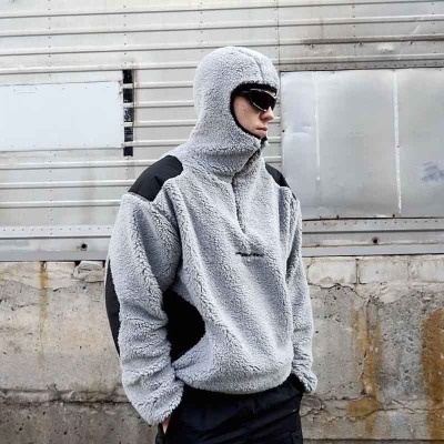 Y2K Lambswool Hooded Zipper Jacket