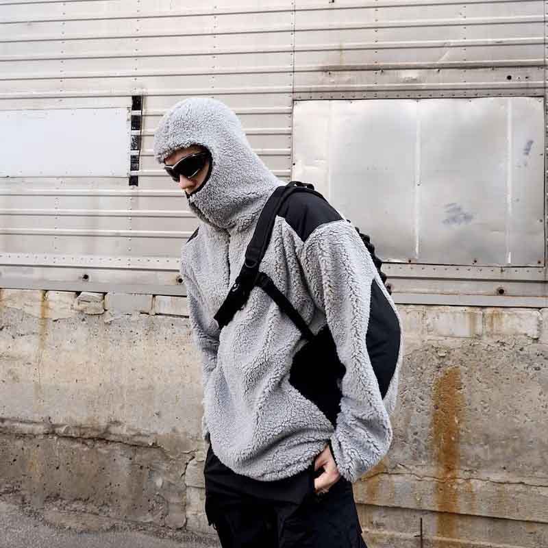 Y2K Lambswool Hooded Zipper Jacket