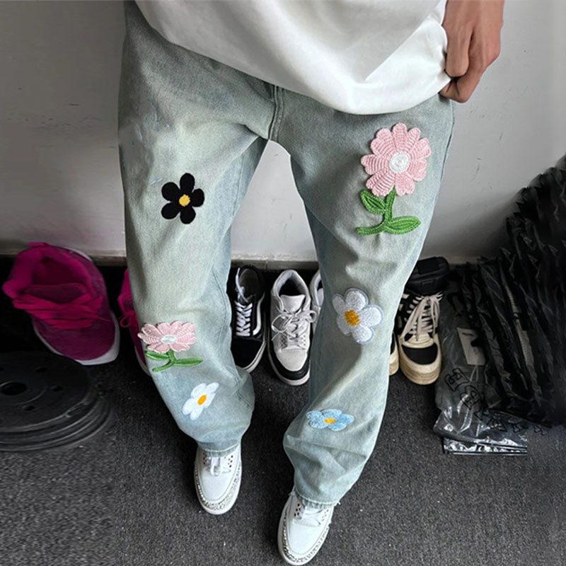 Floral Embroidered Micro Jeans