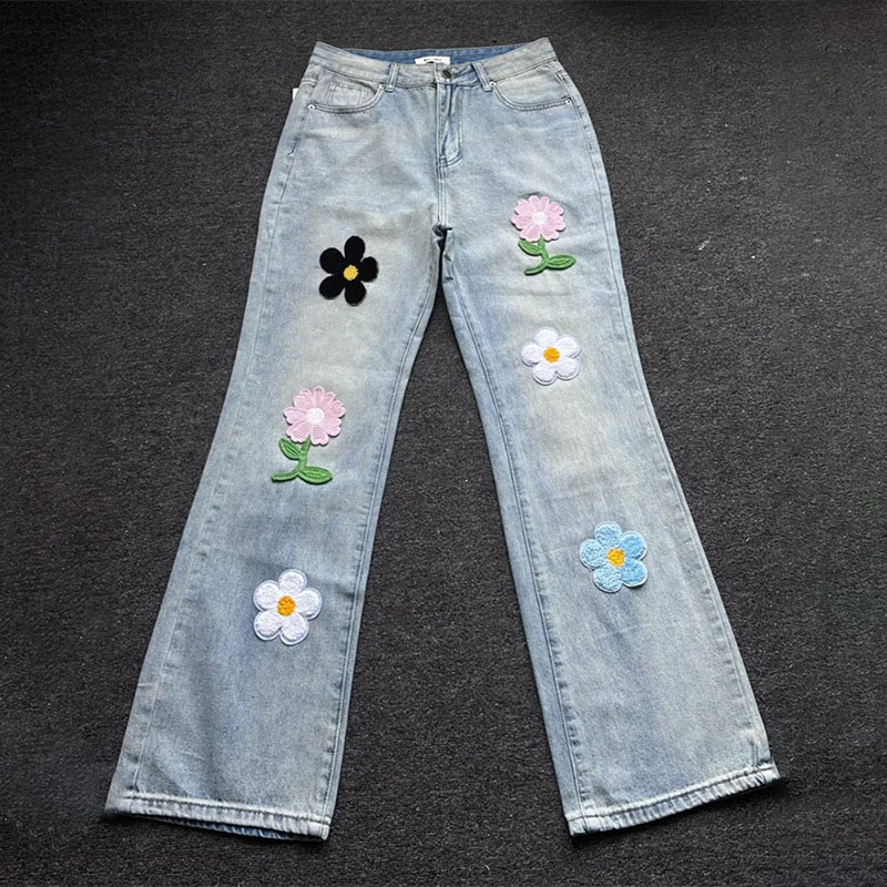 Floral Embroidered Micro Jeans