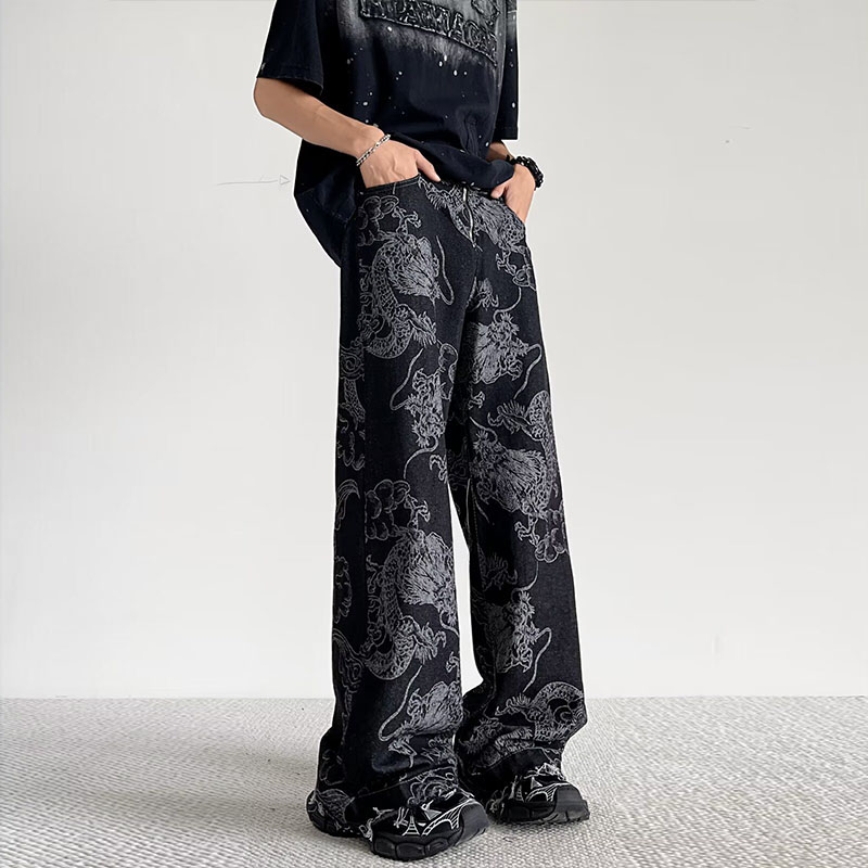 Vintage Dragon Embroidered Jeans