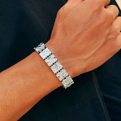 13mm Nugget Bracelet in White Gold