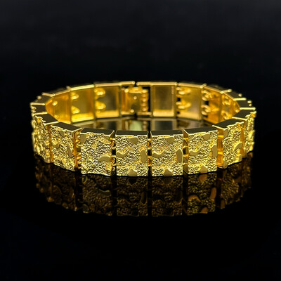 13mm Nugget Bracelet in Gold