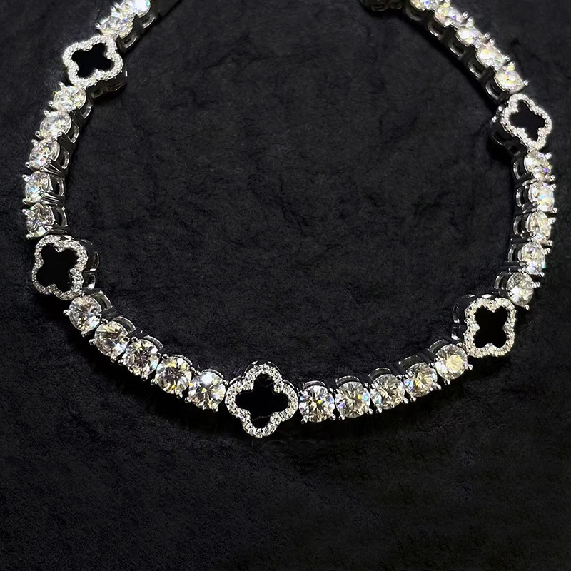 Iced Out Four Leaf Clover Tennis Bracelet