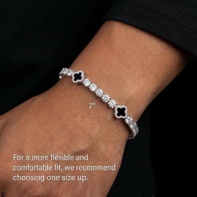 Iced Out Four Leaf Clover Tennis Bracelet