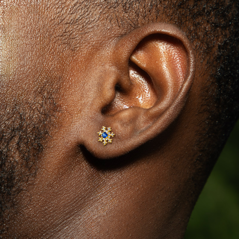 Iced Snowflake Stud Earrings