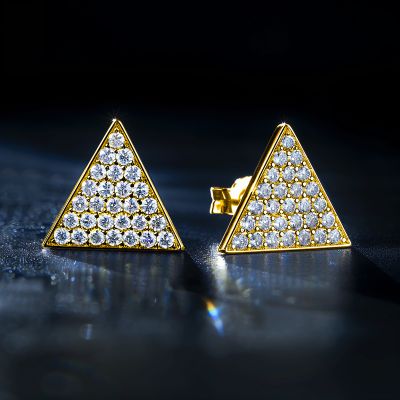 Micro Paved Triangle Stud Earrings