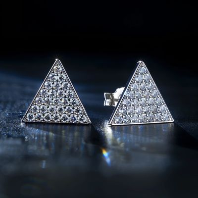 Micro Paved Triangle Stud Earrings