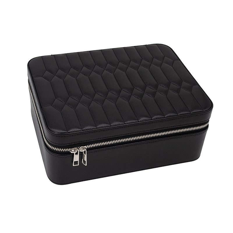 Multi-function Black& Blue PU Jewelry Box