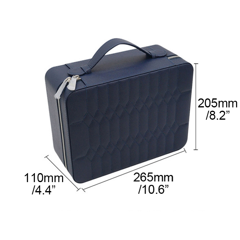 Multi-function Black& Blue PU Jewelry Box