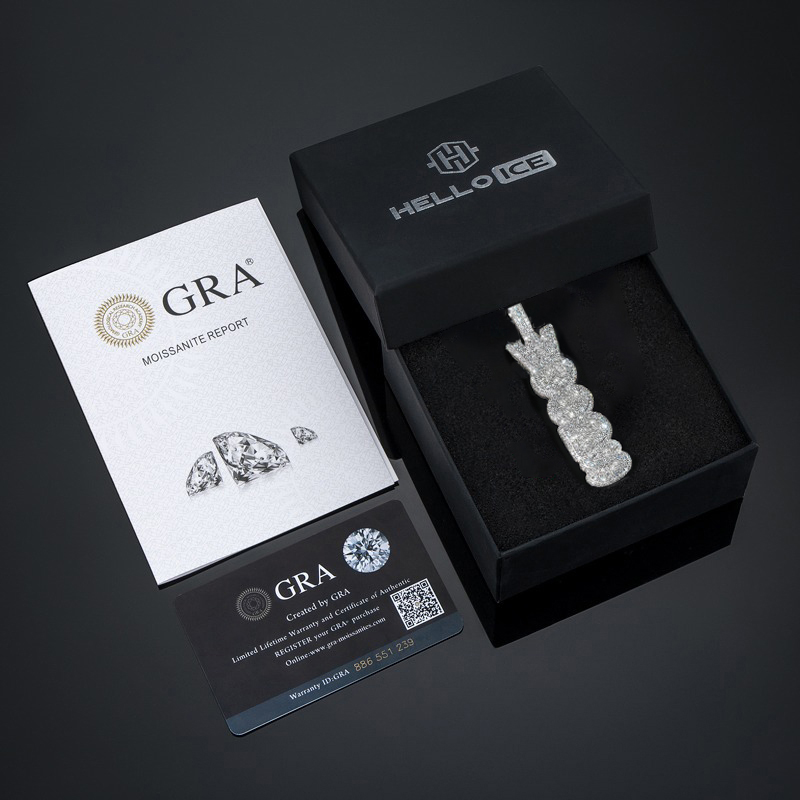 925S & VVS Moissanite Custom Double Layer Vertical Letter Pendant