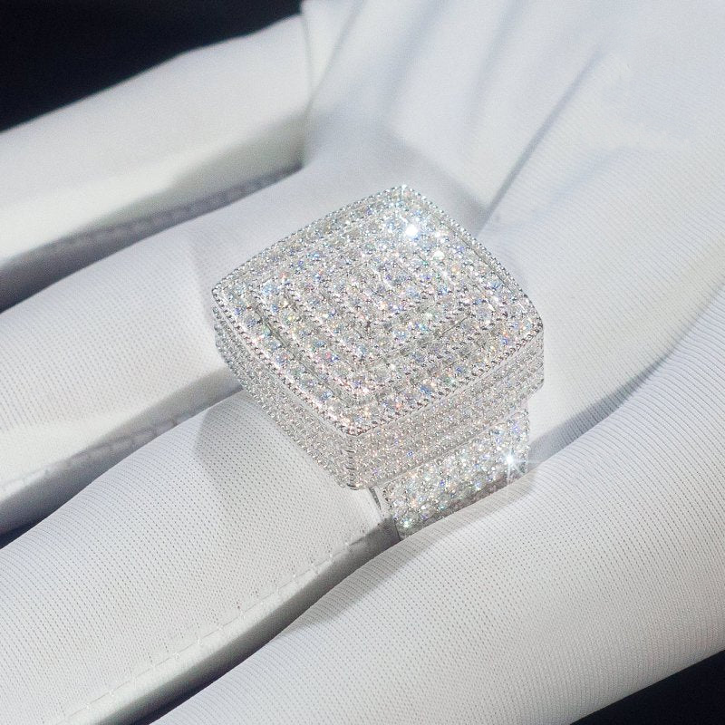 925S & VVS Moissanite Square Diamomd Ring