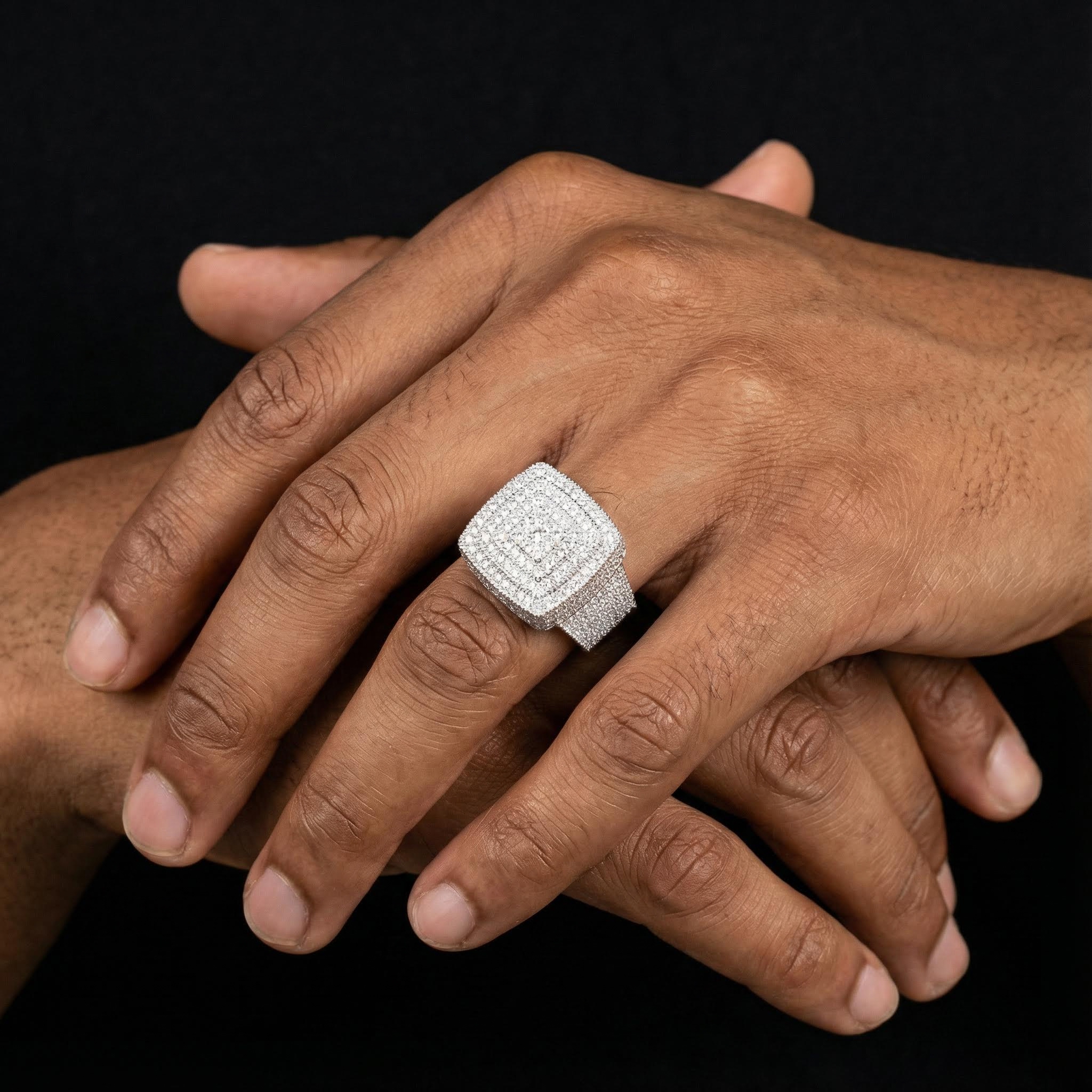 925S & VVS Moissanite Square Diamomd Ring