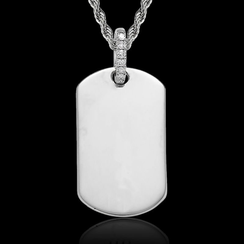 925S & VVS Moissanite Dog Tag Pendant