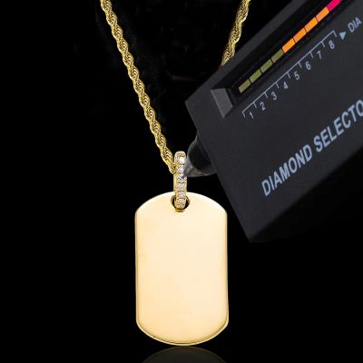 925S & VVS Moissanite Dog Tag Pendant