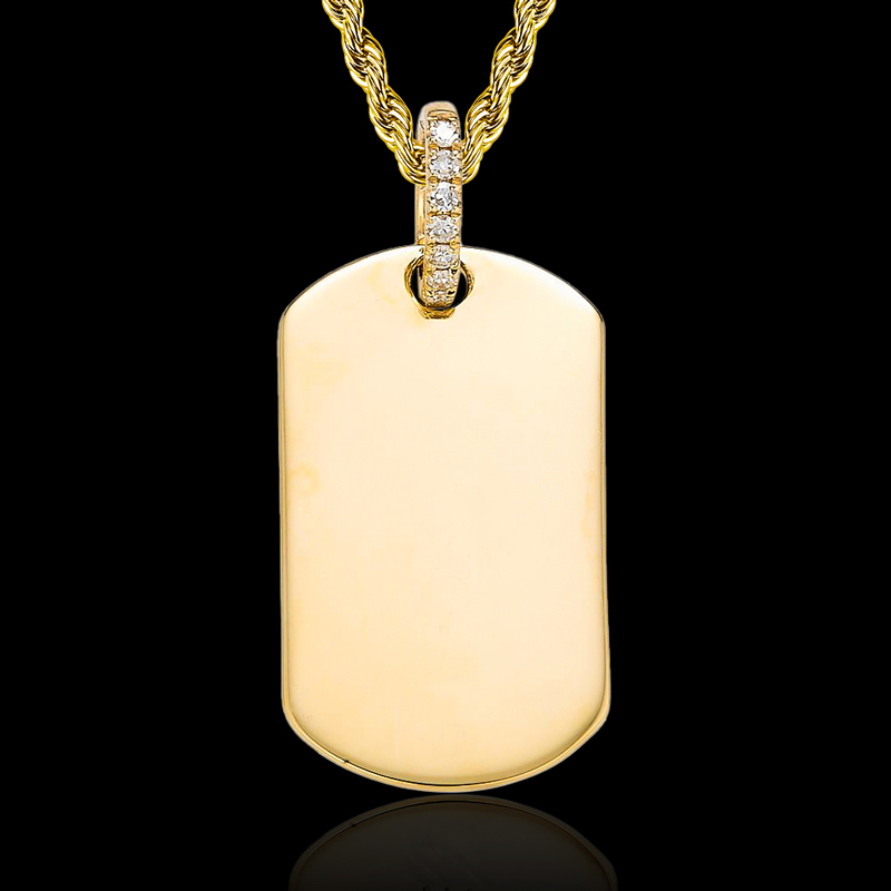 925S & VVS Moissanite Dog Tag Pendant