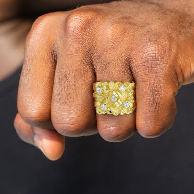 925 Silver & VVS1 Moissanite Nugget Ring