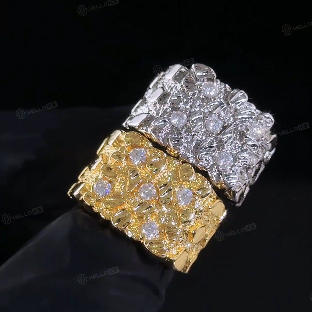 925S & VVS Moissanite Nugget Ring