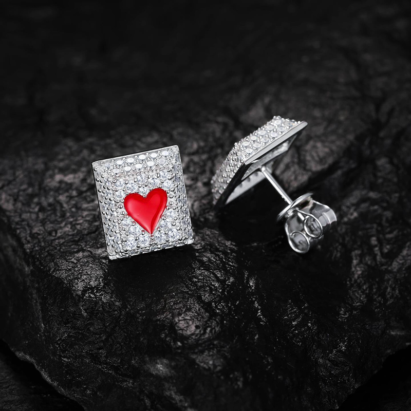 925S & VVS Moissanite Hearts and Clubs Earrings