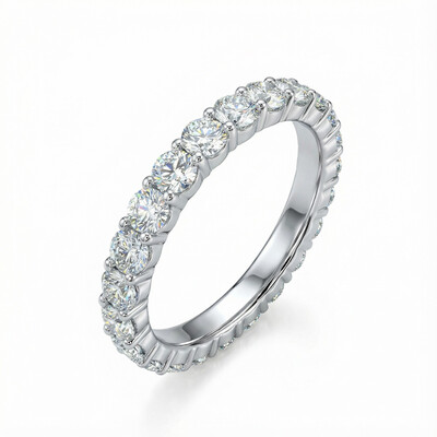 925S & VVS Moissanit 1.5mm/2mm/3mm Eternity Band Ring 925S & VVS Moissanit 1.5mm/2mm/3mm Eternity Band Ring