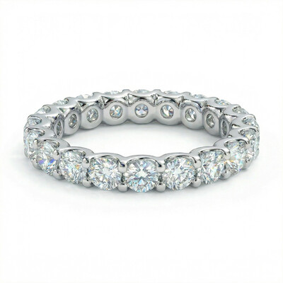 925S & VVS Moissanit 1.5mm/2mm/3mm Eternity Band Ring