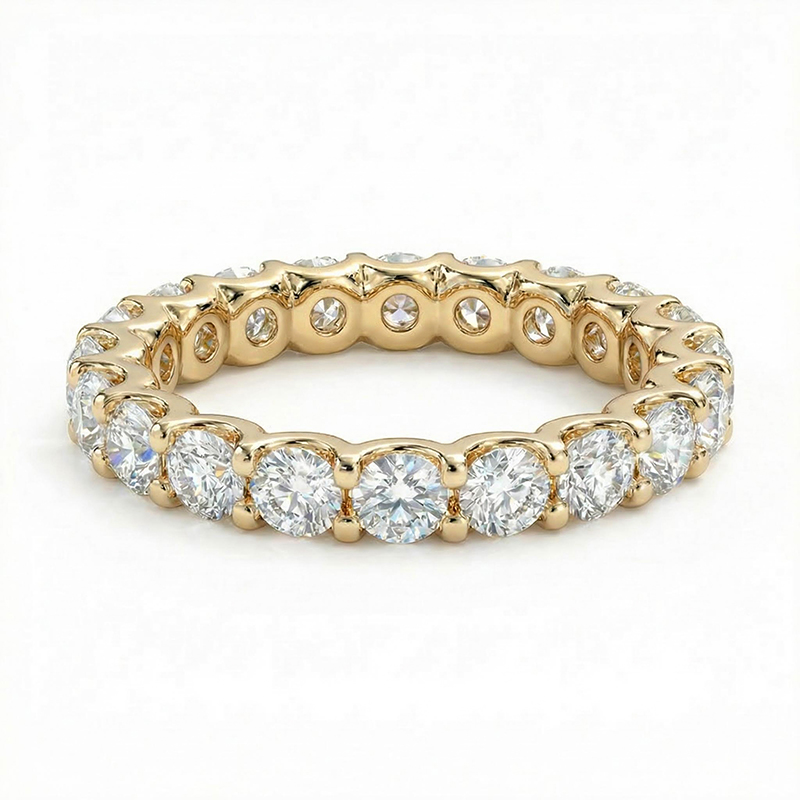 925S & VVS Moissanit 1.5mm/2mm/3mm Eternity Band Ring