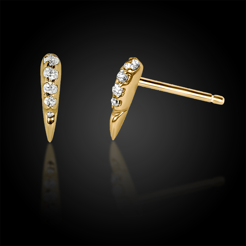 925S & VVS Moissanite Claws Stud Earrings