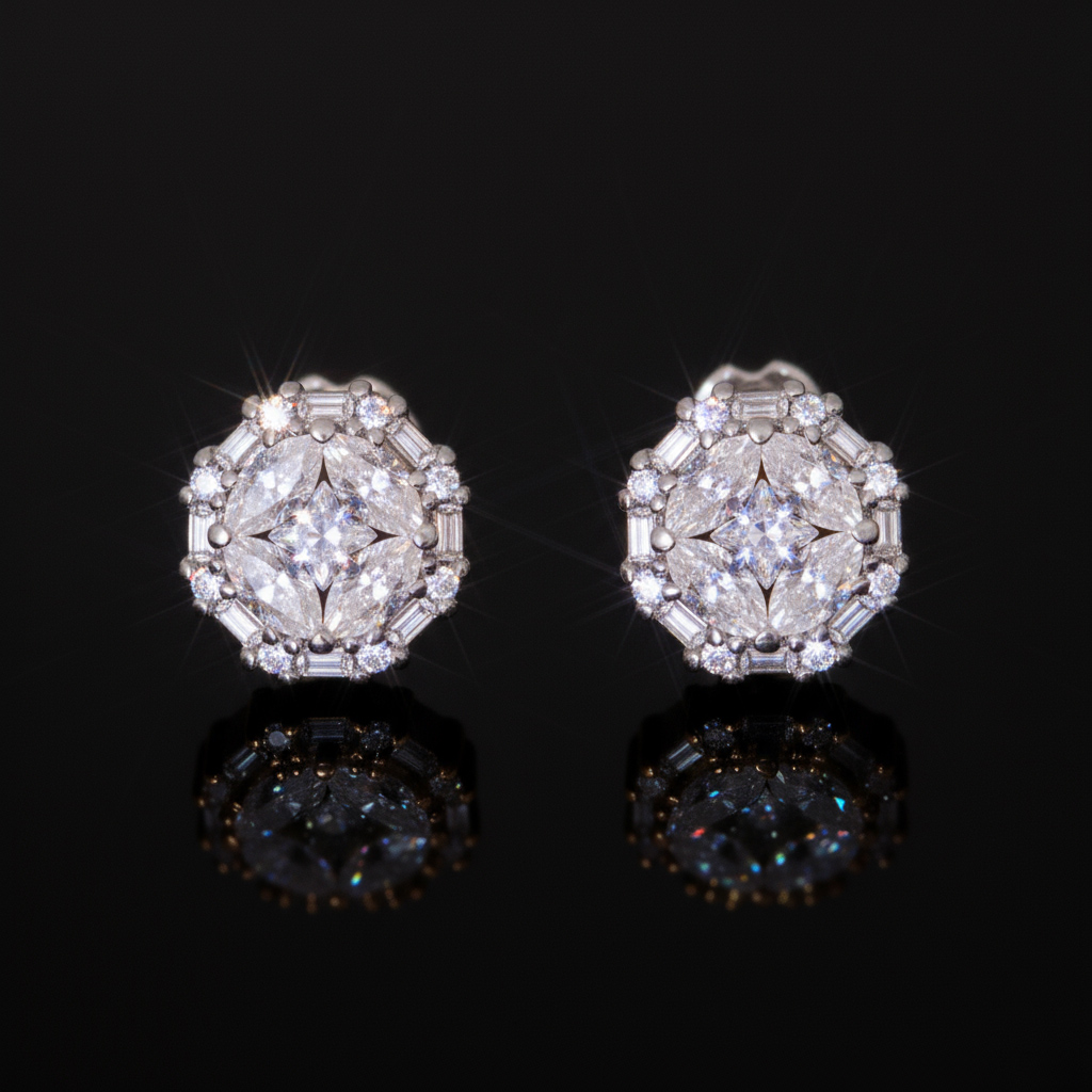 925S & VVS Moissanite Diamond Earrings