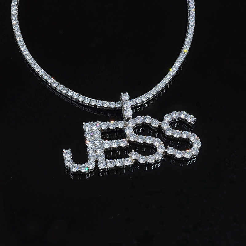 925S & VVS Moissanite 3mm Diamond Name Pendant