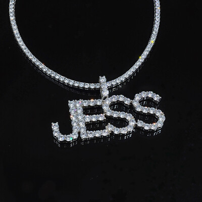 925S & VVS Moissanite 3mm Diamond Name Pendant