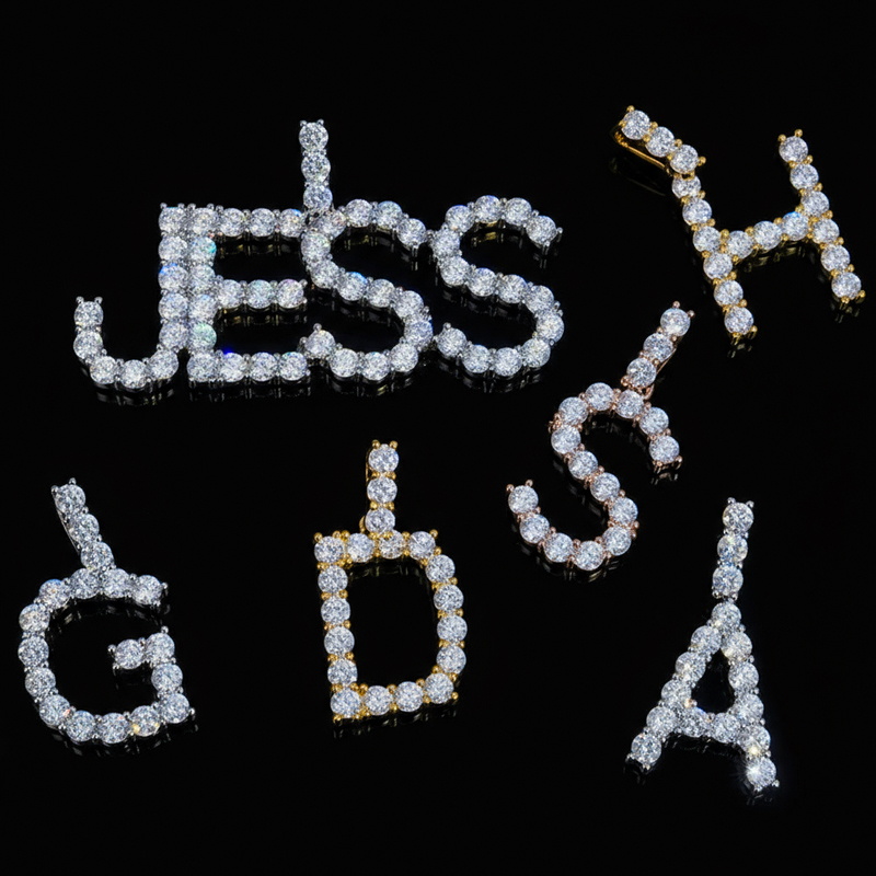 925S & VVS Moissanite 3mm Diamond Name Pendant