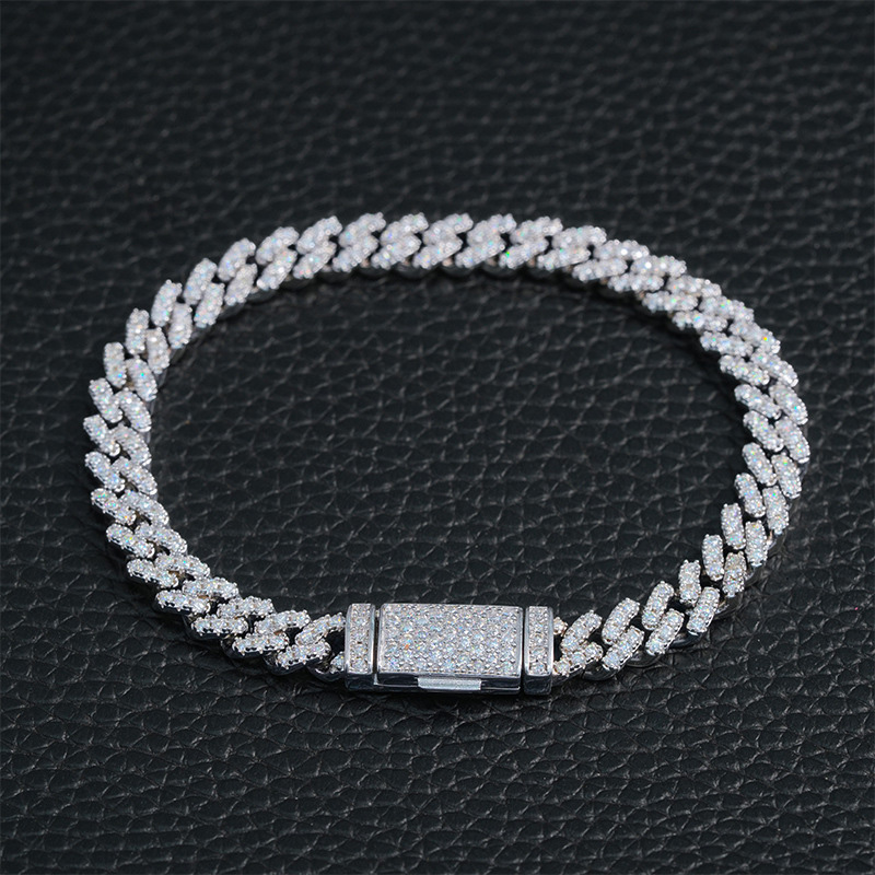 925S & VVS Moissanite 6mm Cuban Link Bracelet